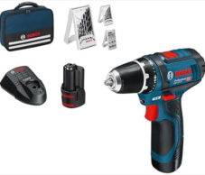 Bosch Professional Bohrschrauber GSR 12V-15 mit 39-teiligem Zubehörset, 2× 2.0 Ah Akku bei Amazon zum Toppreis