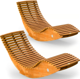 Casaria Saunaliege Java 2er-Set (154 × 60 × 78 cm), Akazie, FSC-zertifiziert, klappbar, inkl. Lieferung bei DeubaXXL