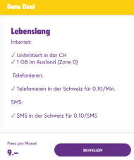 Wieder verfügbar: TalkTalk Data Deal Unlimitiertes 5G Internet + 1 GB Ausland für nur CHF 9.-/Mt.