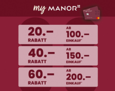 Manor Rabattgutschein mit bis zu CHF 60.– sparen im Non-Food-Bereich bis 14.09.2025 (Manor-App)