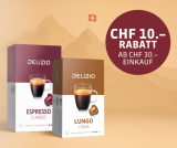 Delizio Kaffeekapseln - 10 Franken Rabatt ab 30 Franken Bestellwert