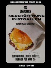 [lokal SG] Leckerer Smash Burger für 5 Franken