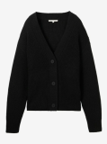 Tom Tailor Denim Strickjacke mit V-Ausschnitt in der Farbe Schwarz bei Lounge by Zalando
