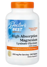 Doctor’s Best, High Absorption Magnesium, 240 Tablets (100 mg Per tablet)
