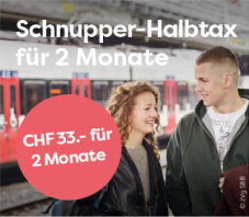 SBB Gutschein für Schnupper-Halbtax - 2 Monats-Abo für 33, einlösbar bis 11.12.24