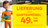 Lieferung für alle Gartenmöbel zum Preis von nur 49.- Franken bei LIPO, z. B. Verona 4-teilige Loungegarnitur