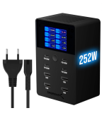 SABRENT USB Ladestation 252W 8-Port PD 3.0 mit LCD Display (GaN Charger Ladegerät)
