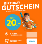 LIPO Gutschein für 20.- Rabatt ab 100.- Franken Bestellwert zum Geburtstag