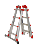 Hailo Teleskopleiter 4×4 Sprossen von einer Höhe von 4.7 m bei Jumbo in Aktion