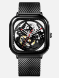 CIGA Design Mechanische Uhren Serie C Skeleton Schwarz + Silber