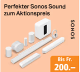 Bis zu CHF 200.– Rabatt auf SONOS Produkte bei Fust, z. B. Sonos Smart Speaker Era 100 zum Bestpreis
