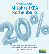 20% Rabatt auf alles nur bei IKEA Rothenburg für IKEA Family Mitglieder!
