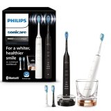 Philips Sonicare DiamondClean 9000 Duo-Set mit Ladeglas, Ladestation und 4 Premium-Bürstenköpfen bei Amazon