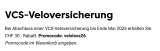 VCS-Veloversicherung mit CHF 30.- Rabatt