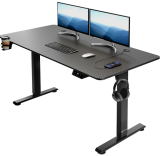 Casaria höhenverstellbarer Schreibtisch Schwarz (140×60×73–118 cm) bei DeubaXXL inkl. Lieferung