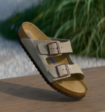 Birkenstock Pantolette flach taupe