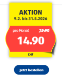 Aldi Mobile Swiss Unlimited Extra (alles unlimitiert in CH + 5 GB Roaming in EU, USA & CAN + Aktivierung CHF 1.–)