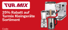 25% Rabattcode auf alle Turmix-Kleingeräte bei nettoshop, z.B. Turmix CX 750 Standmixer (1000W, 1.5L)