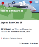 Gratis Jugend BahnCard 25 für Kinder und Jugendliche (DB)