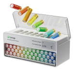 Linogy Batterieladegerät & -tester für AA-/AAA-Akkus (8 Ladeplätze, Aufbewahrung für 40 Batterien) bei DayDeal