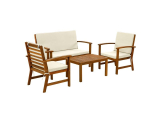 COCON Loungeset Lausanne, Braun/Weiss, 4 Sitzplätze