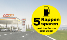5 Rp. / Liter Rabatt auf Benzin und Diesel bei Coop Pronto