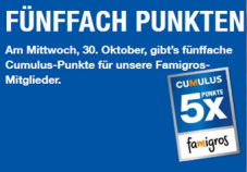 [lokal AG, BE, SO] 5-fach Cumulus bei Migros (Supermarkt- und VOI Migros-Partner) für Famigros-Mitglieder