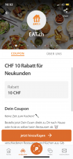 Eat.ch: 10 CHF Rabatt via Poinz App (Neukunden)