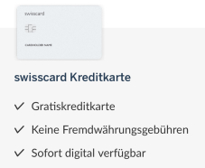 Die swisscard Kreditkarte