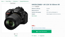 SpotDay bei Microspot – Nikon D5600 18-105 VR für 699.-