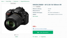 SpotDay bei Microspot - Nikon D5600 18-105 VR für 699.-