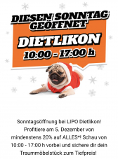 Lokal: Sonntagsverkauf Lipo Dietlikon: mindestens 20% auf Alles