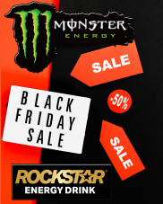 50% Rabatt auf Energy Drinks von Monster, Rockstar & Bang