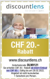 20 Fr. Rabatt bei Discountlens ab einem Einkauf von CHF 89.-