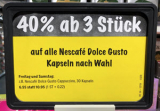 Heute bei Coop in den Filialen und Online 40% Rabatt (ab 3 Stück) auf alle Nescafé Dolce Gusto Kapseln nach Wahl
