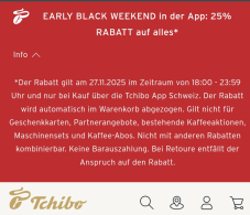 Tchibo Early Black Weekend. 25% Rabatt auf fast alles