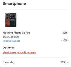 Nothing Phone 3a Pro 256GB bei Sunrise