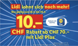 Lidl CHF 10.- Rabatt ab CHF 70.- Einkauf mit Lidl Plus App (nur 28.3. – 30.3)