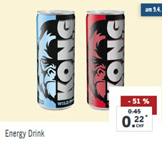 Heute bei Lidl Energiedrink (Classic oder Sugarfree) für CHF 0.22 / Dose