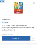 Gratis Gran Pavesi Artikel in der Supercard App (evtl. personalisiert)