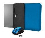 melectronics – Wendehülle + Wireless Funkmaus Trust Bundle Yvo Reversible 15.6 Sleeve + Wireless Mouse blue (Abholpreis)