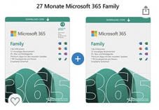 Amazon: Microsoft 365 Family | 6 Nutzer | Mehrere PCs/Macs, Tablets und mobile Geräte | insgesamt 27 Monate für EUR 99.-