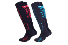 2er-Pack Pro Team Ski 90 Merino-Socken – Blau und Rot