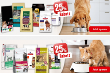 Nur heute: 25% auf Trockenfutter-Grosssäcke für Hunde und Katzen bei Fressnapf