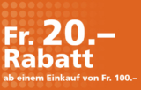 FUST CHF 20.- Gutschein für alle Produkte der Abteilungen Elektrohaushalt und Multimedia
