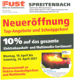 [lokal AG] Neueröffnung FUST Spreitenbach mit 10% Rabatt auf das Elektrohaushalt- und Multimedia-Sortiment