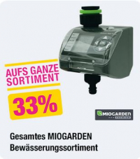 Do It + Garden Migros - Gesamtes MIOGARDEN Bewässerungssortiment 33% Rabatt!