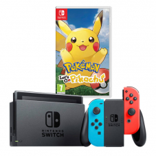 NINTENDO Switch Neon Blue/Red inkl. Pokémon: Let’s Go Pikachu! bei microspot