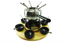 Techmania - Rotel Fondue-Set 14-teilig - schwarz - Ideal für Fondue Bourguignonne/Fondue Chinoise