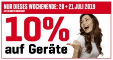 Am 20. und 21.7.2019 gibt es wieder 10% Rabatt auf Geräte bei Interdiscount (Online und in den Filialen)
